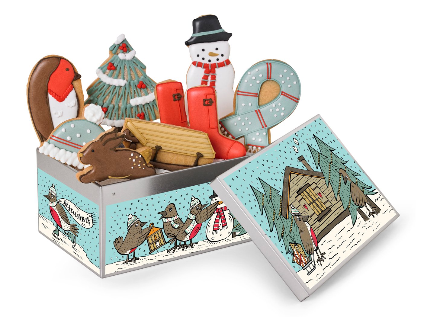 Christmas Holiday Biscuit Tin